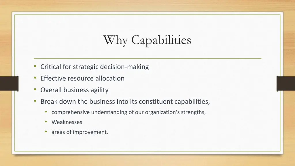 why capabilities
