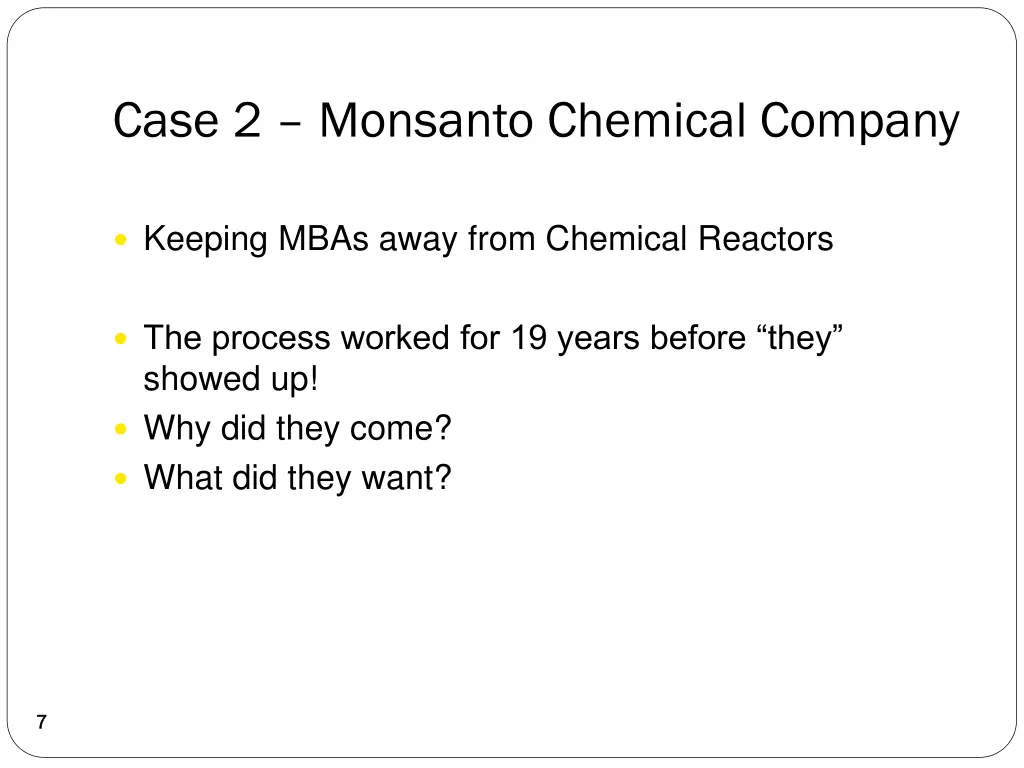 case 2 monsanto chemical company