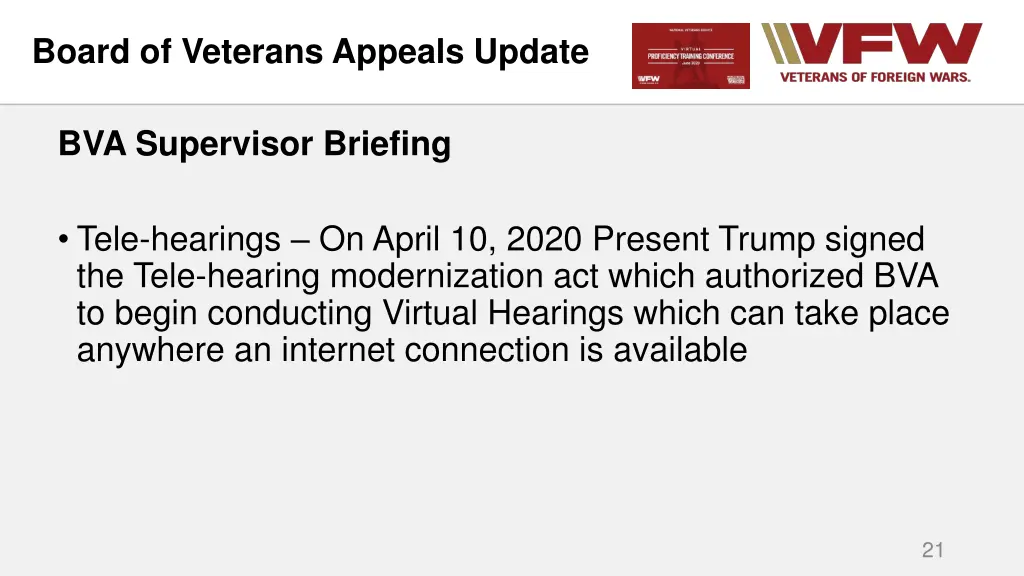 board of veterans appeals update