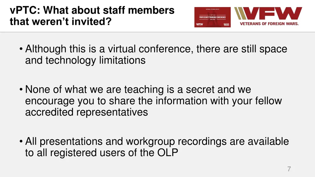 vptc what about staff members that weren t invited