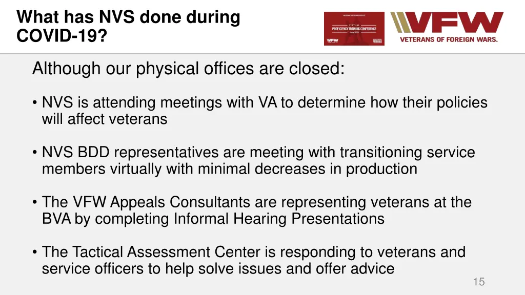 what has nvs done during covid 19 1