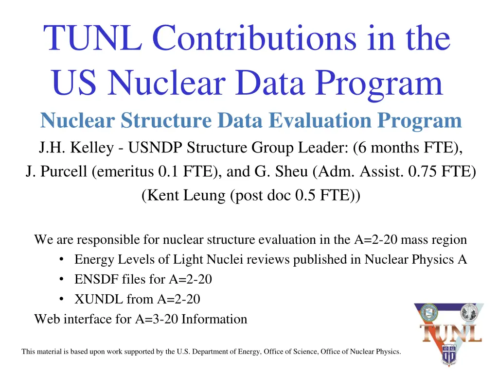 tunl contributions in the us nuclear data program