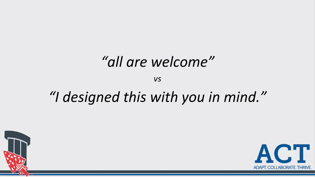 all are welcome vs i designed this with