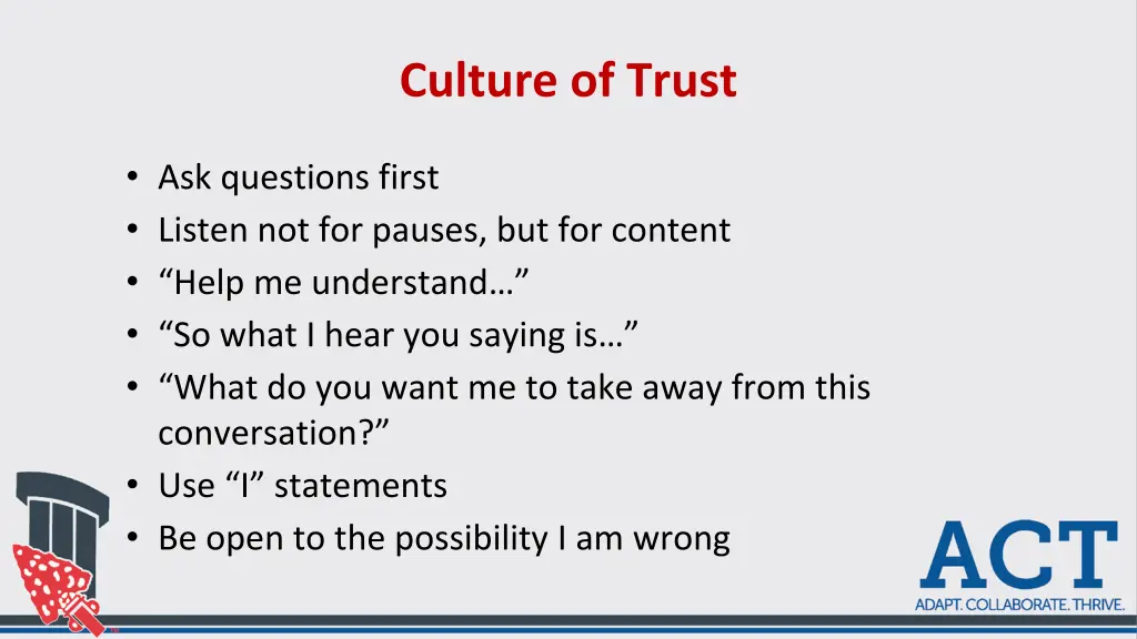 culture of trust