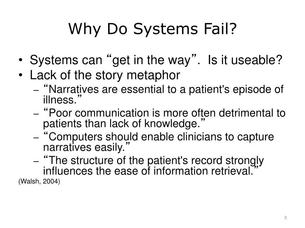 why do systems fail