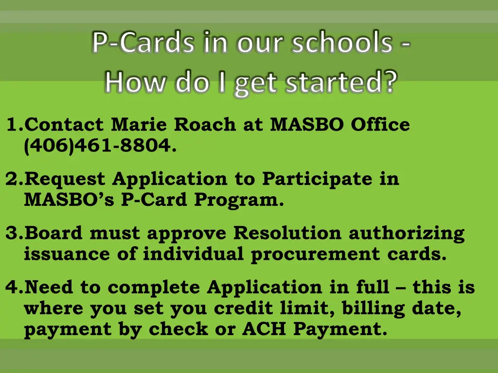 p cards in our schools how do i get started