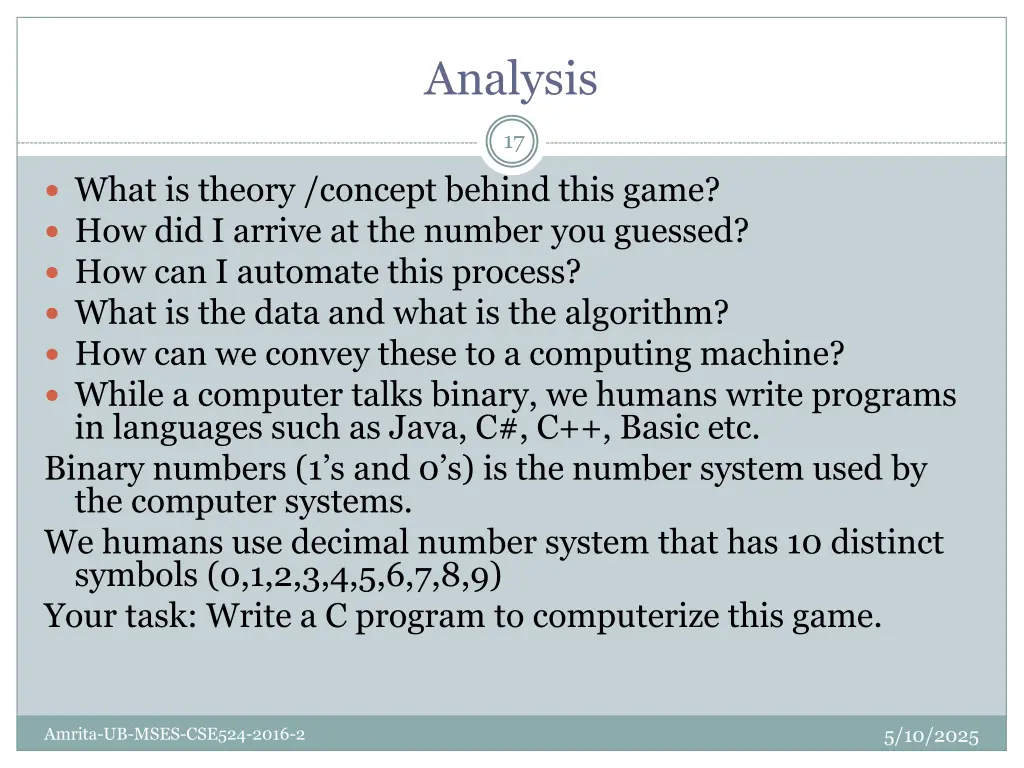 analysis