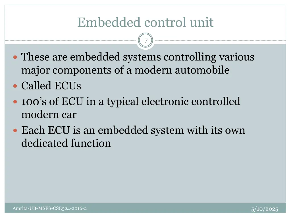 embedded control unit