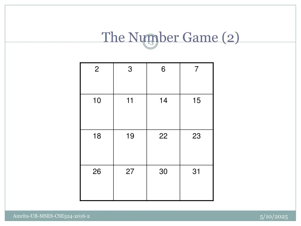 the number game 2 13
