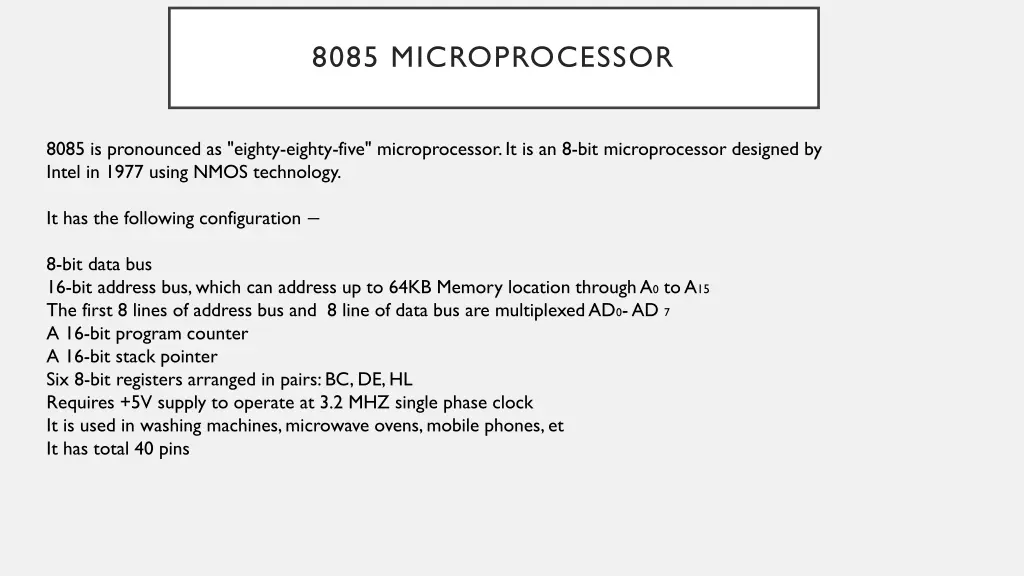 8085 microprocessor