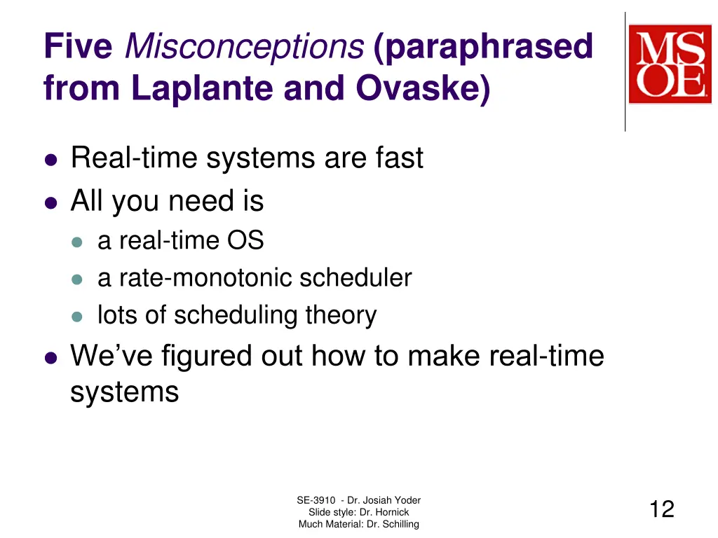five misconceptions paraphrased from laplante