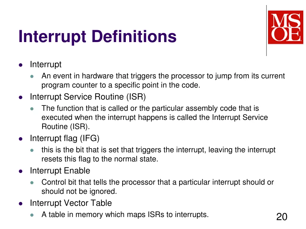 interrupt definitions