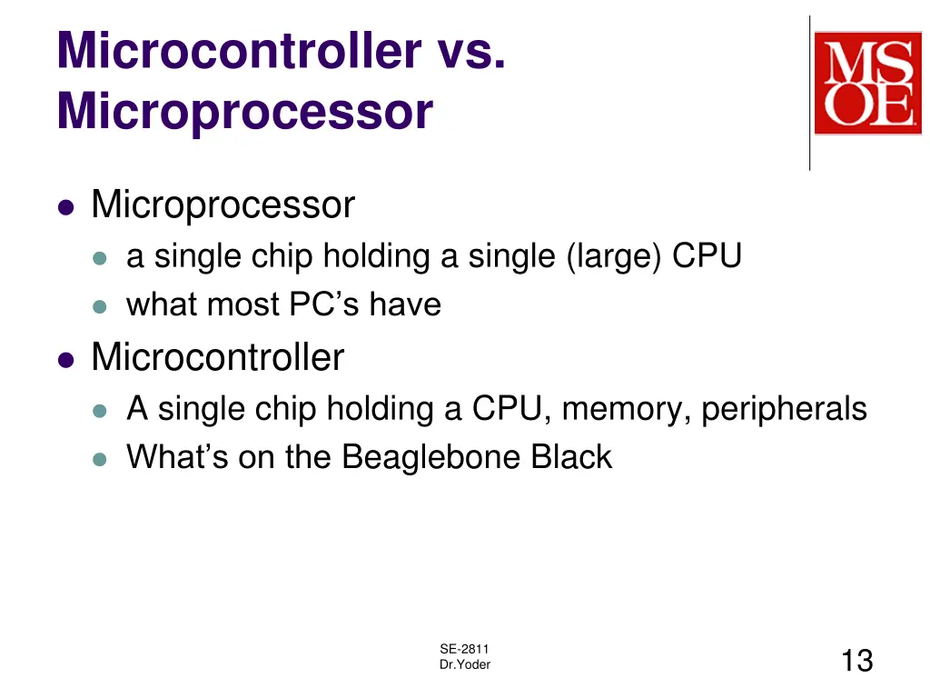 microcontroller vs microprocessor