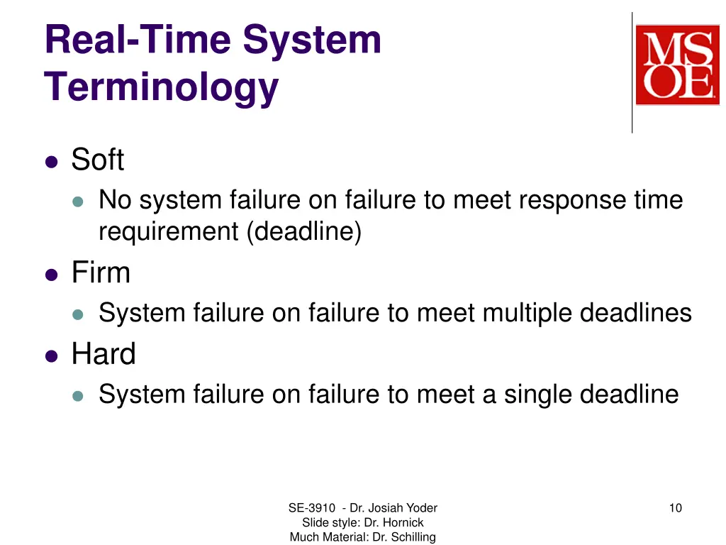real time system terminology