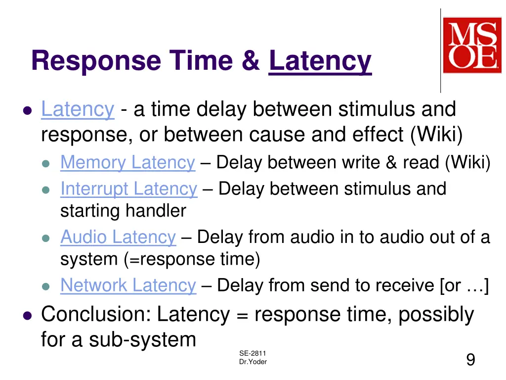 response time latency 1