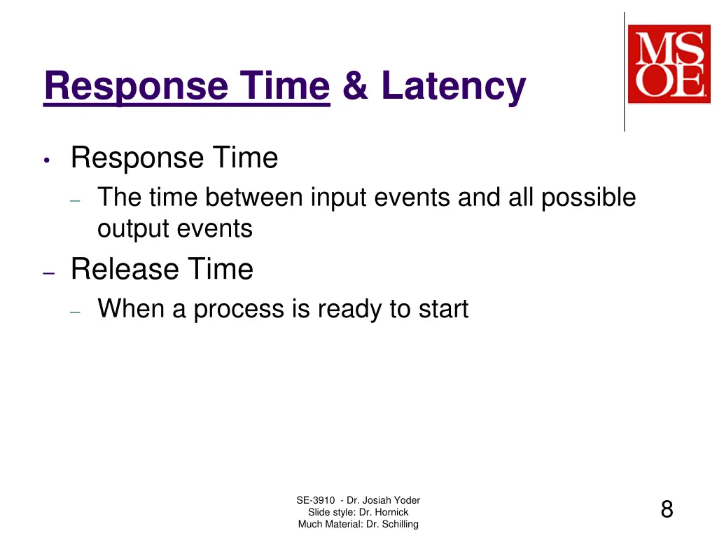 response time latency