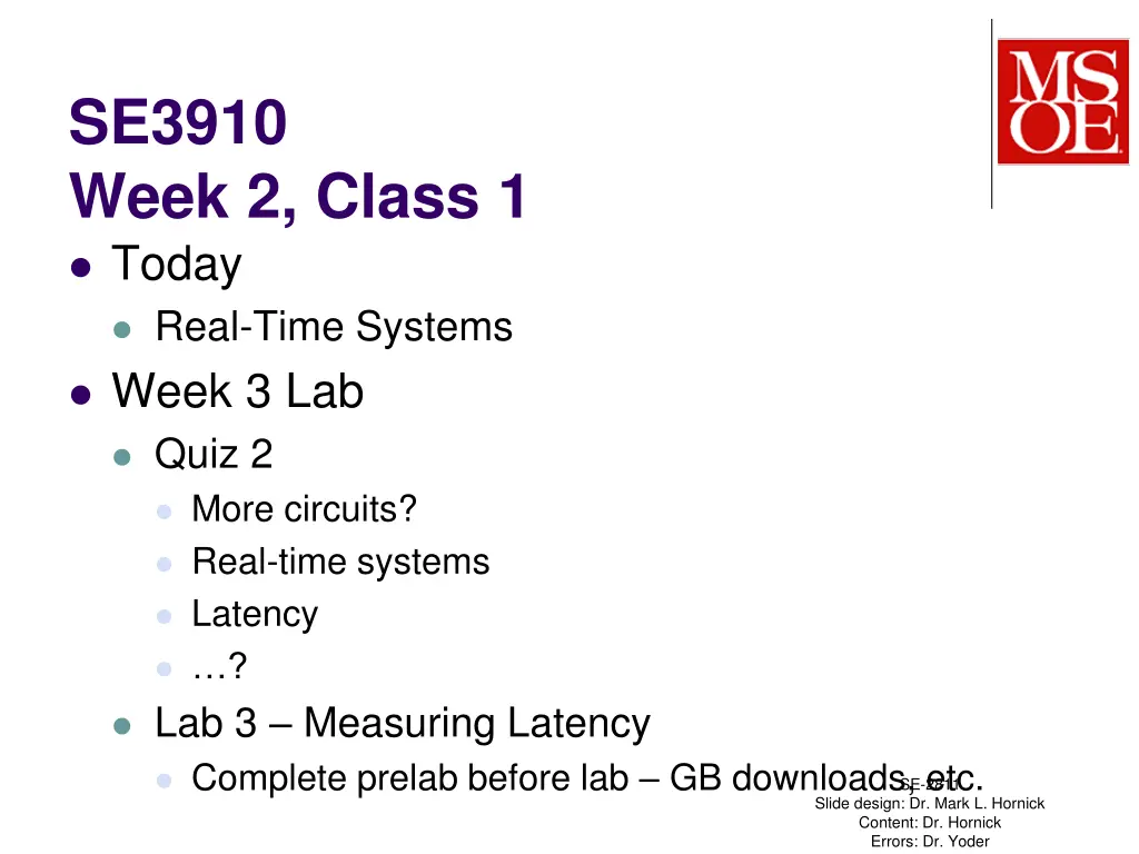 se3910 week 2 class 1 today real time systems