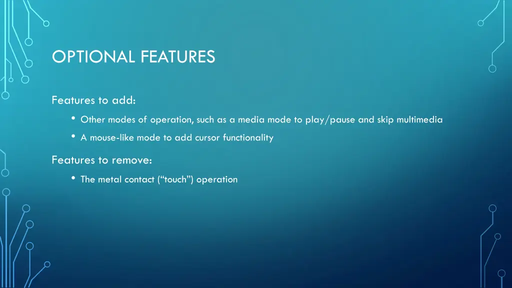 optional features
