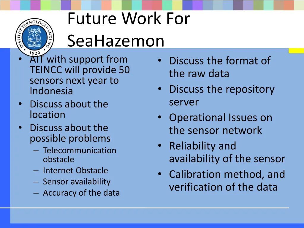 future work for seahazemon ait with support from