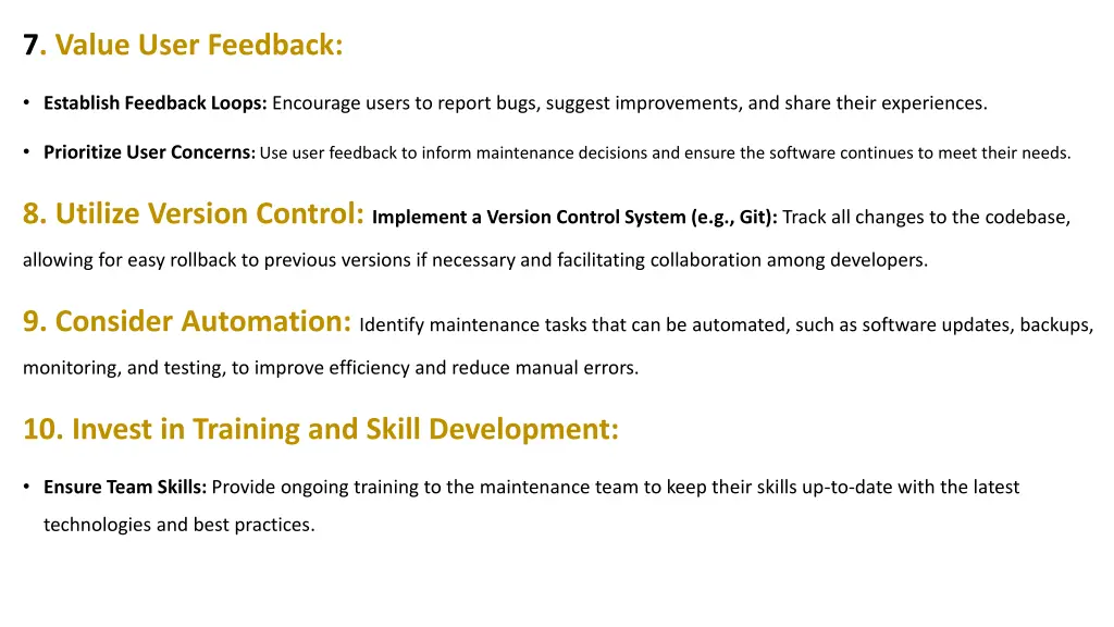 7 value user feedback
