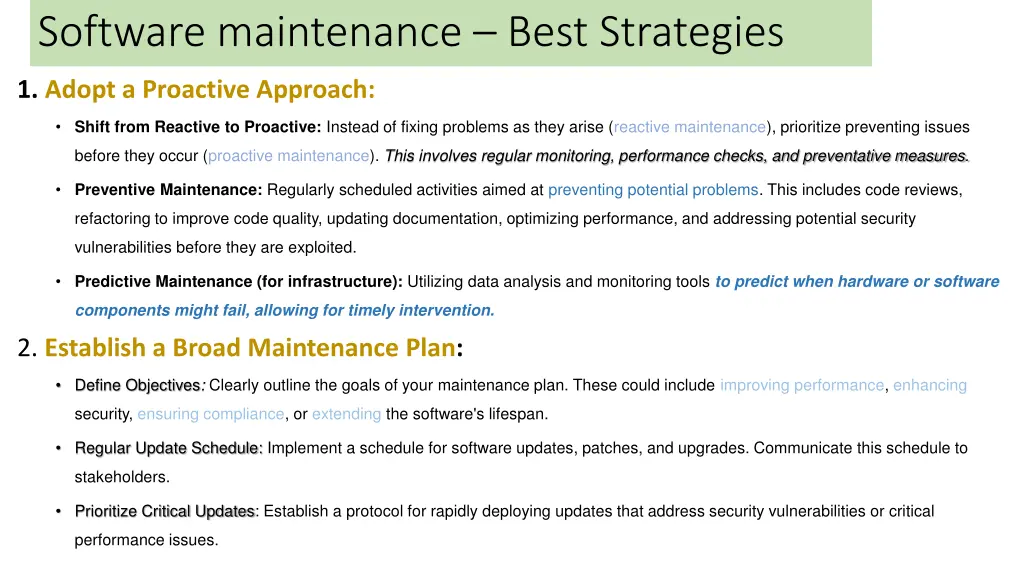 software maintenance best strategies