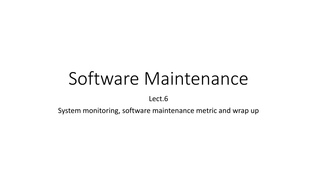 software maintenance