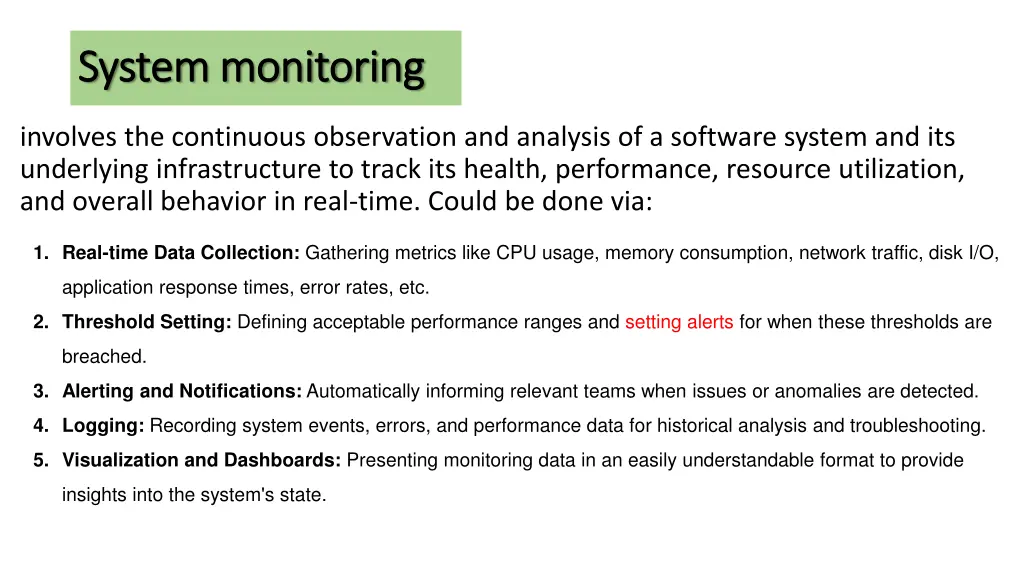 system monitoring system monitoring