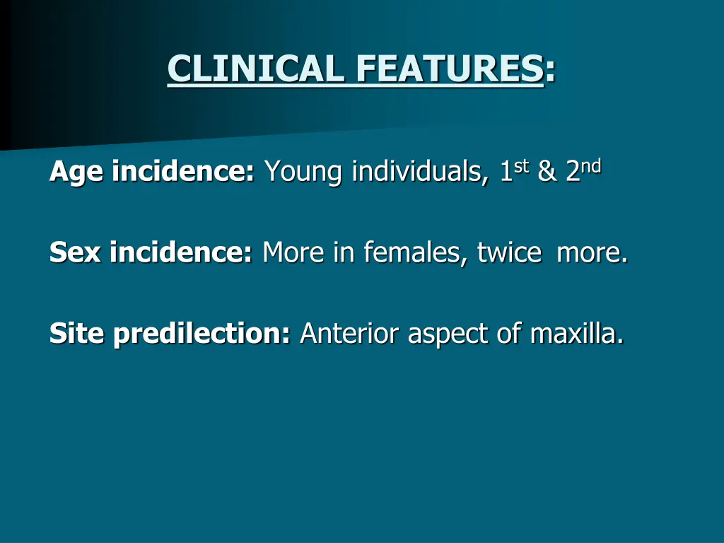 clinical features