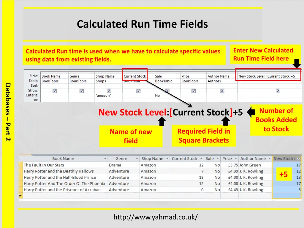 calculated run time fields