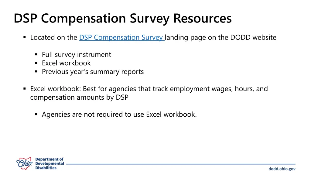 dsp compensation survey resources
