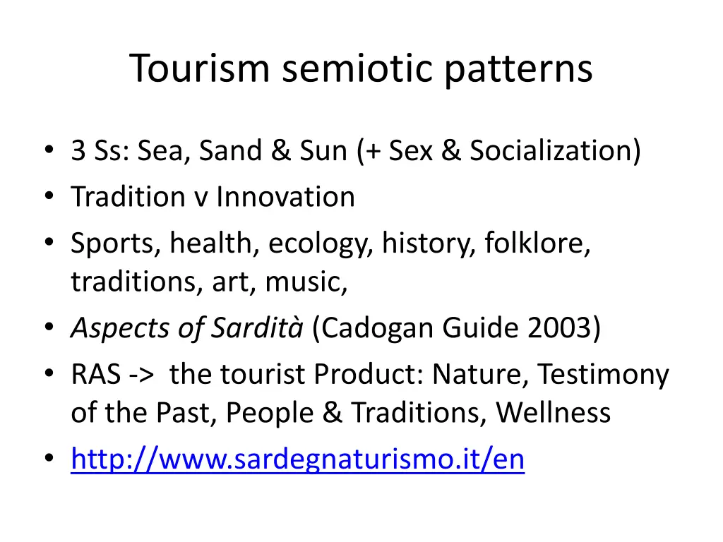 tourism semiotic patterns