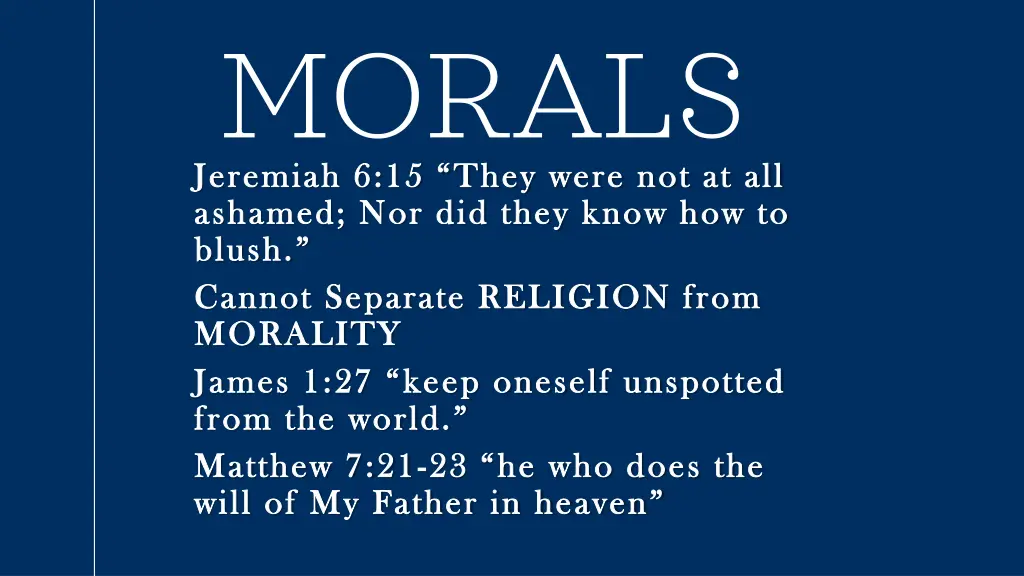 morals