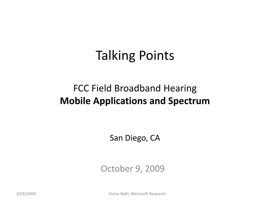 talking points