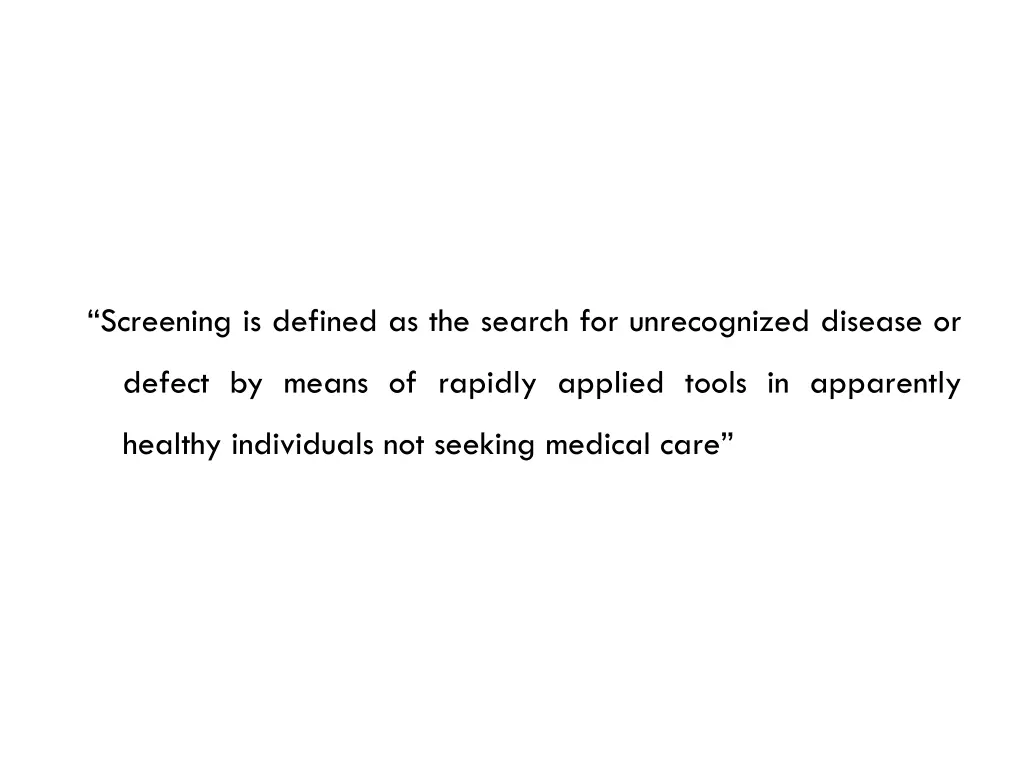 screening is defined as the search