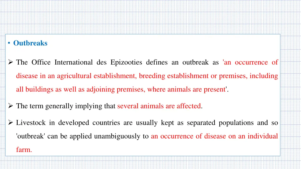 outbreaks