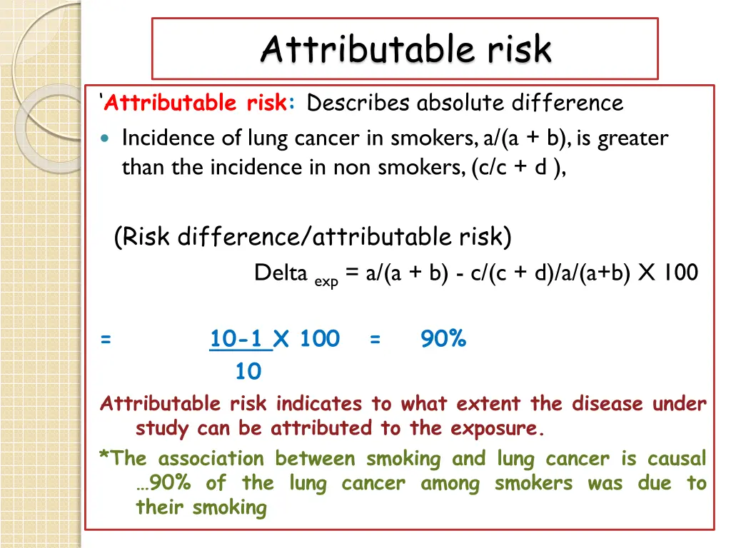 attributable risk