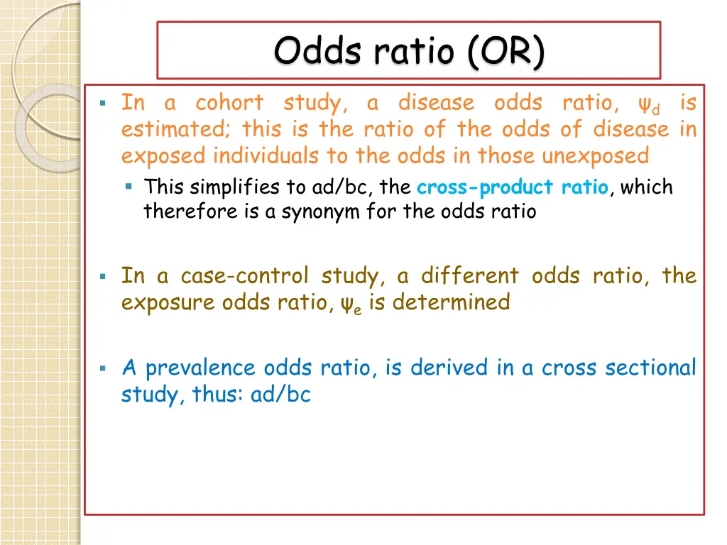 odds ratio or 1