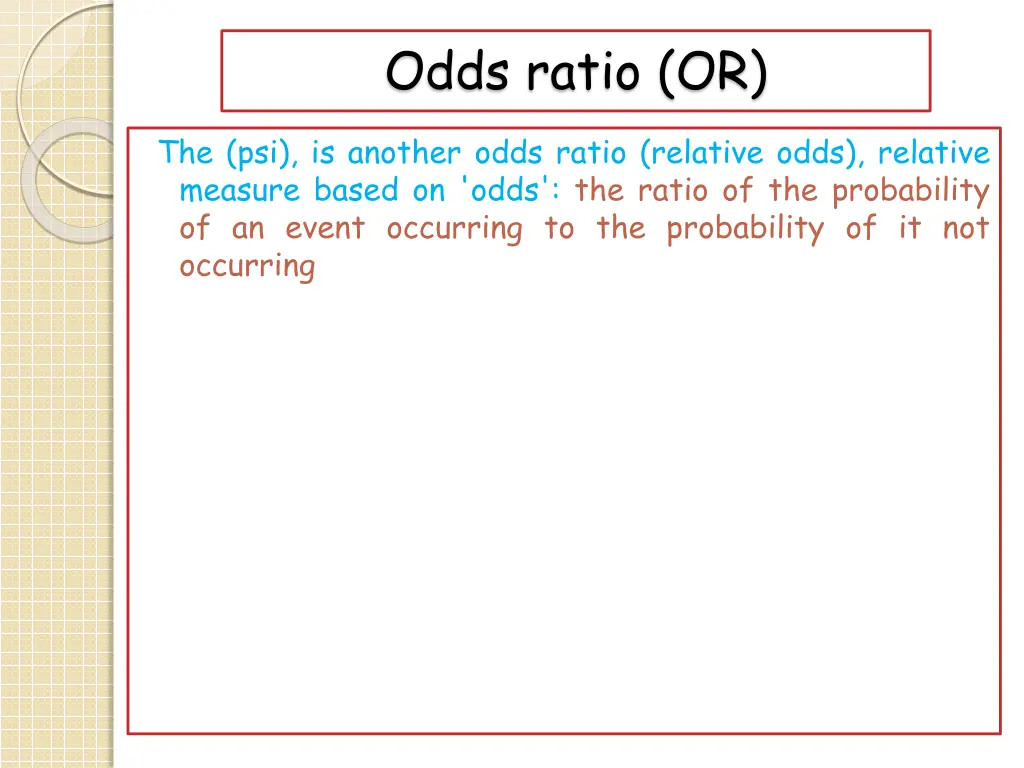 odds ratio or