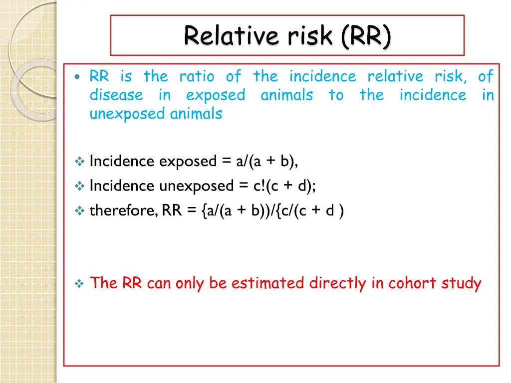 relative risk rr