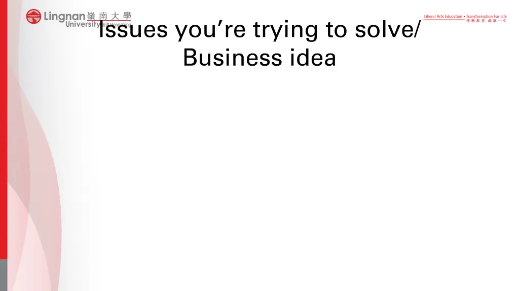 issues you re trying to solve business idea