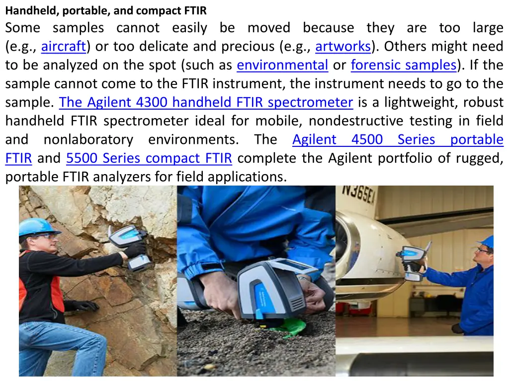 handheld portable and compact ftir some samples