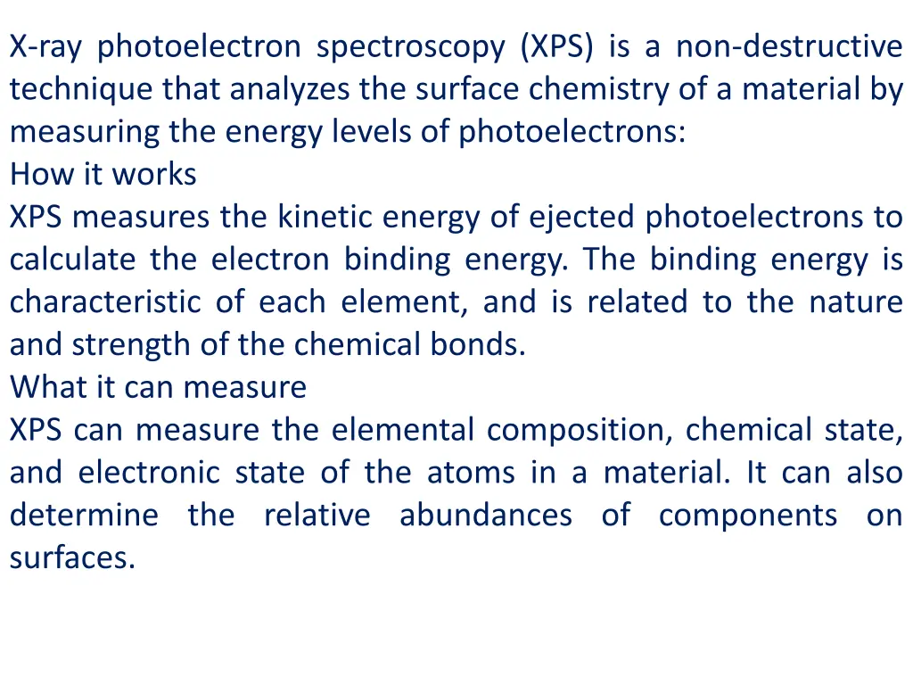 x ray photoelectron spectroscopy