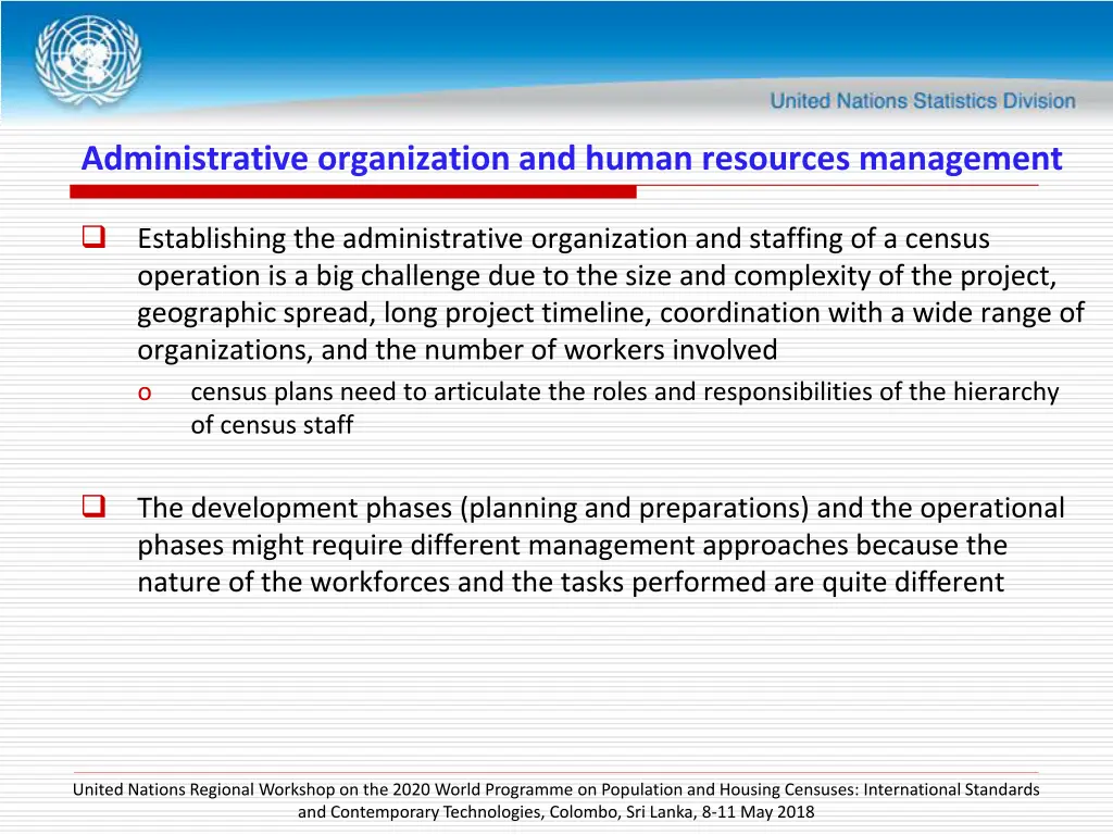 administrative organization and human resources