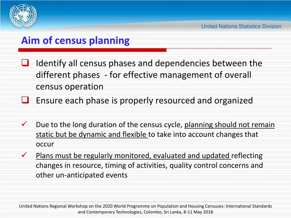 aim of census planning