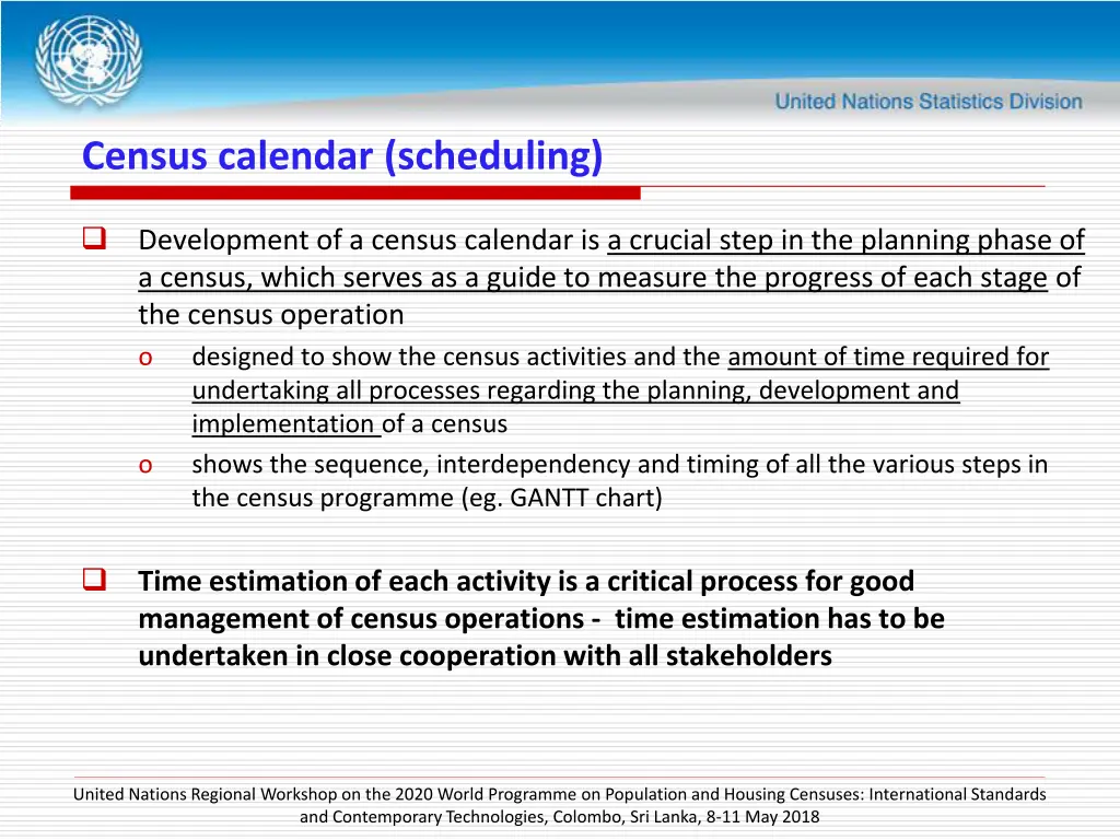 census calendar scheduling