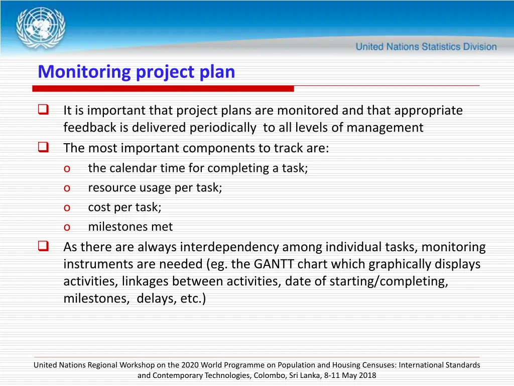 monitoring project plan