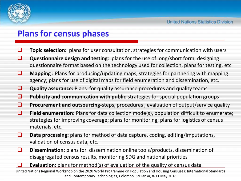 plans for census phases