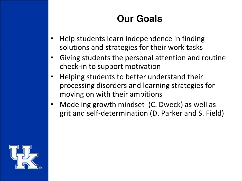 our goals