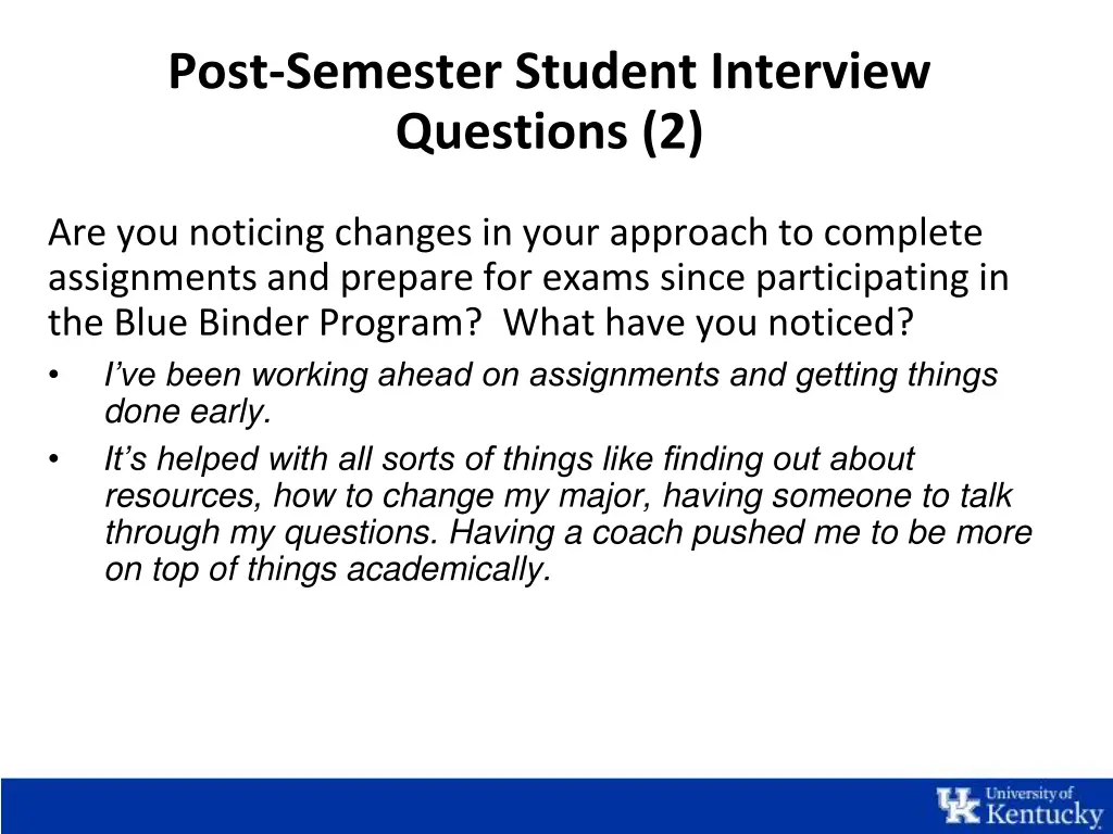 post semester student interview questions 2