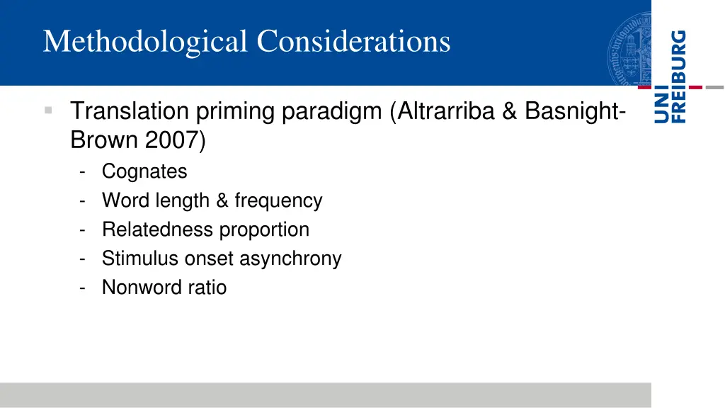 methodological considerations